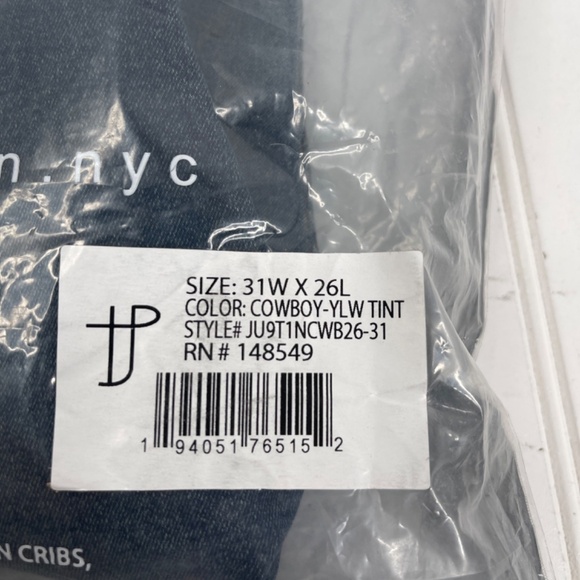 NWT The Perfect Jean 31W X 26L Slim Fit Cowboy Yellow Tint - Picture 10 of 11